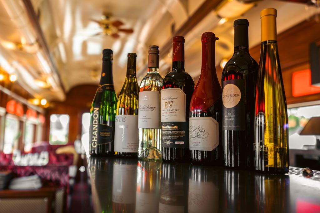 Row of wine bottles