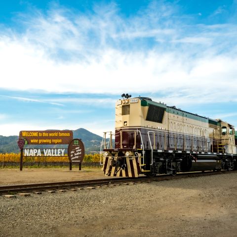 Wine Train blue sky