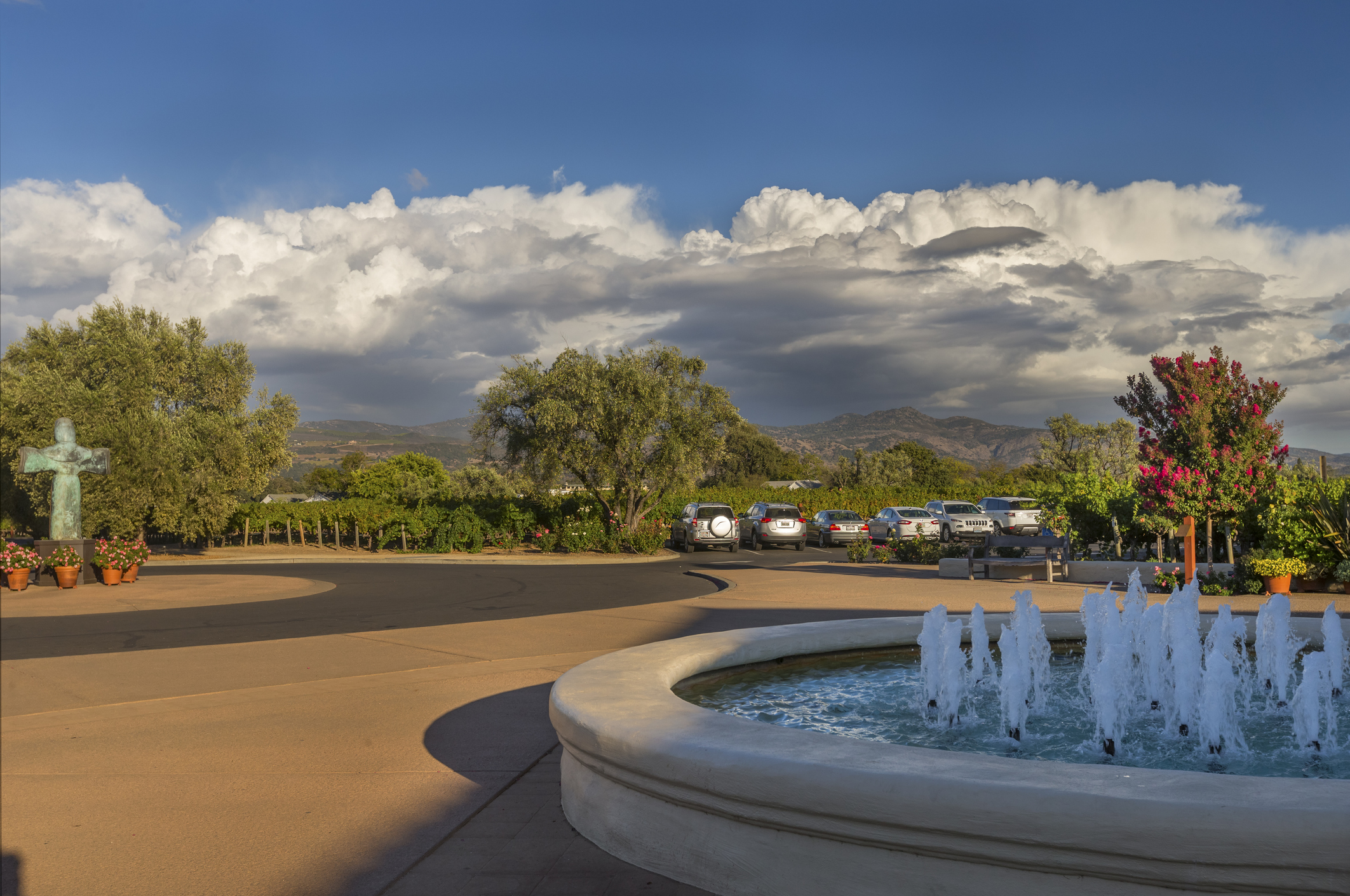 Robert Mondavi Winery front yard in Napa