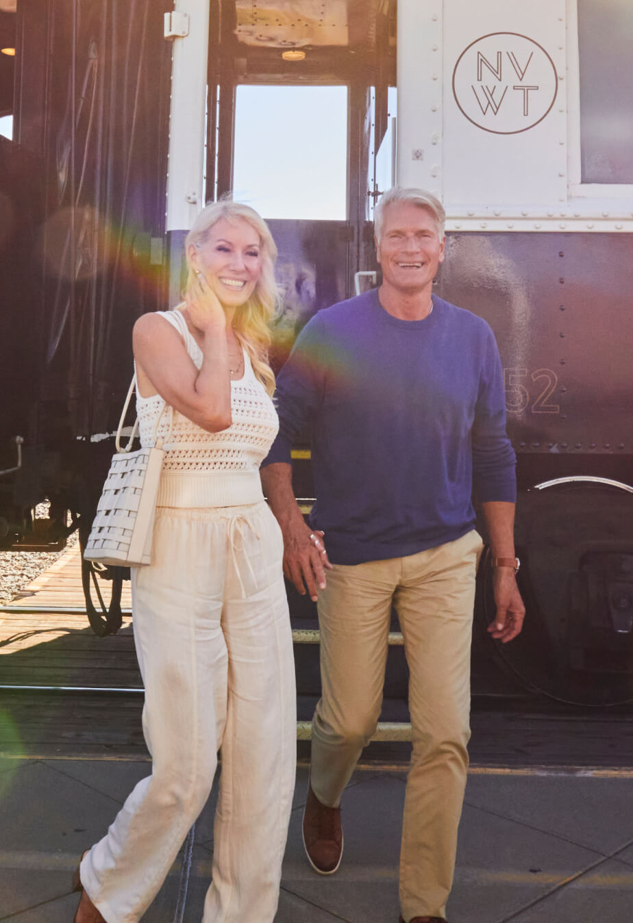 Couple poses for photo