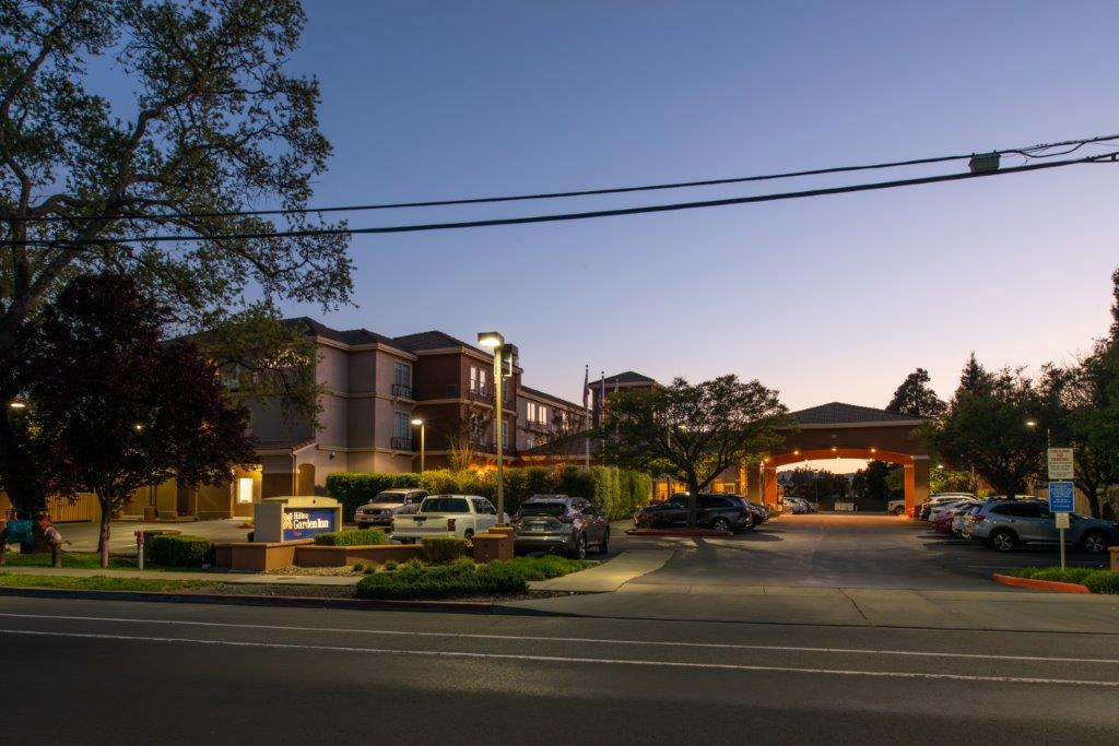 Hilton Garden Inn exterior at night