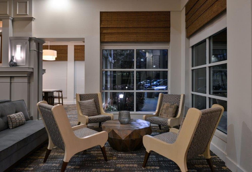 Hotel lobby lounge area