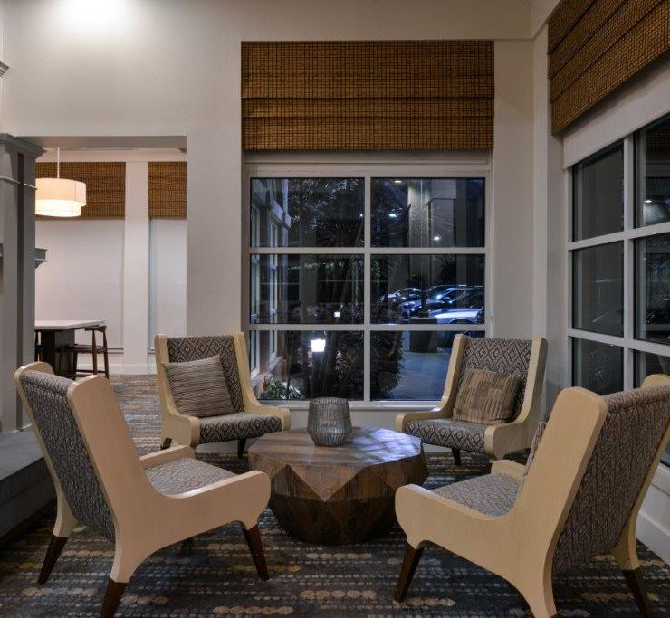 Hotel lobby lounge area
