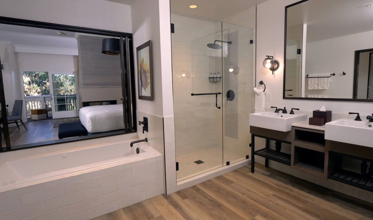 Bathroom with shower and tub