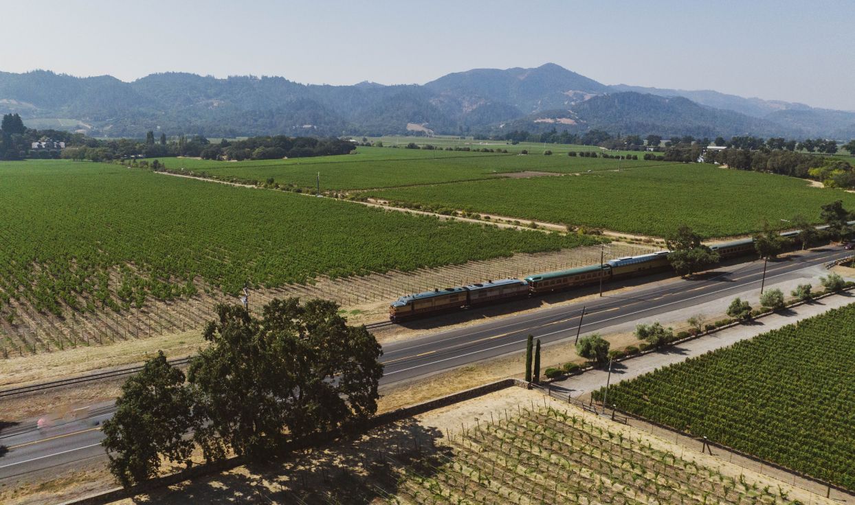 Aerial view of Wine Train during day