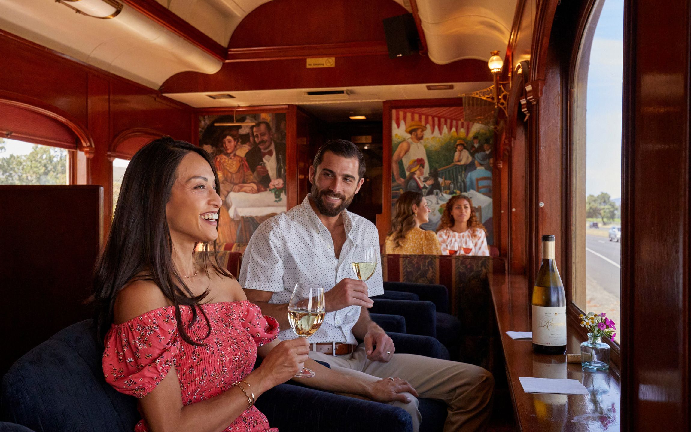 Couple aboard the Napa Valley Wine Train