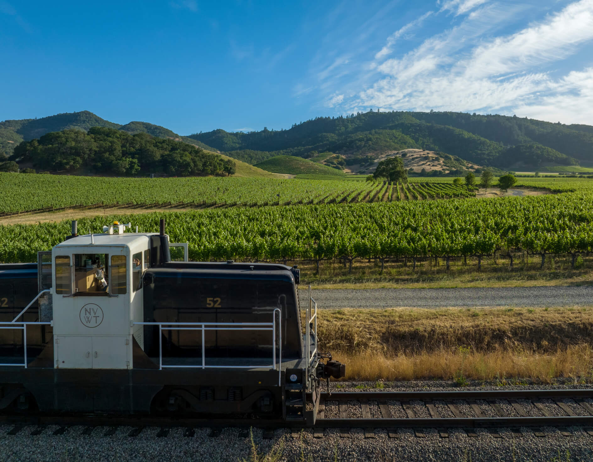 Napa Valley Wine Train backed by vineyards