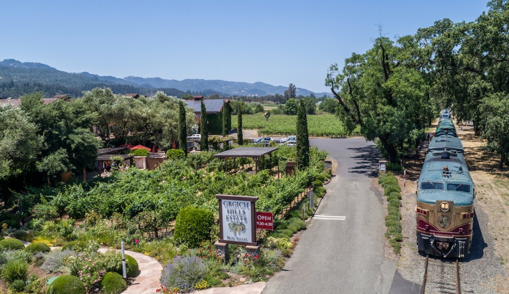 Aerial view of Grgich Hills estates