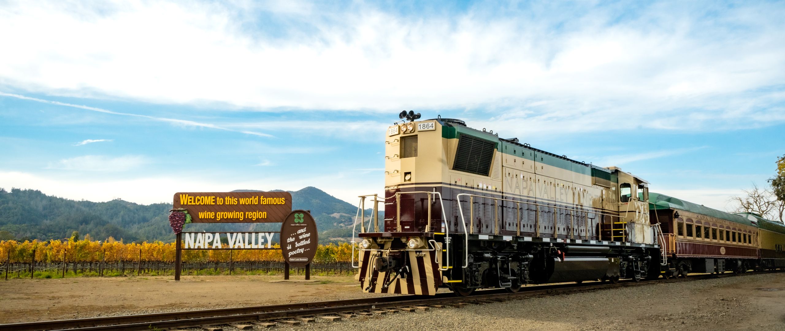 Wine Train blue sky