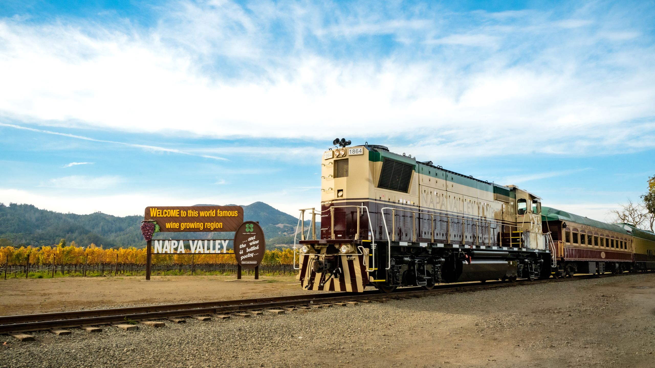 Wine Train blue sky