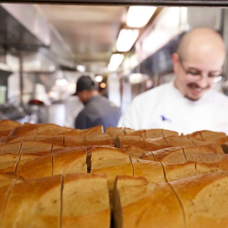 chef Rodrigo and fresh baked bread