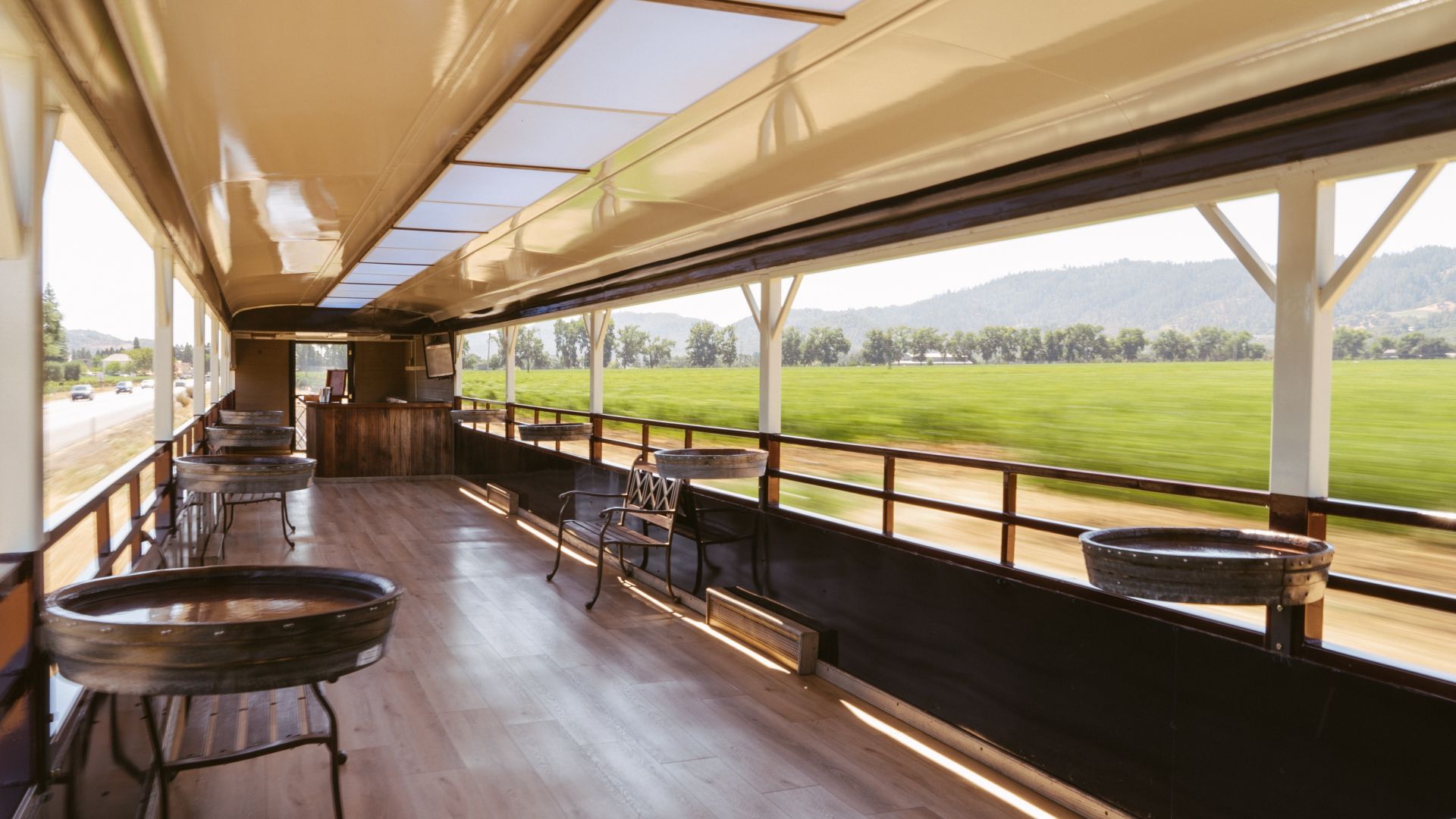 Wine Train open air car